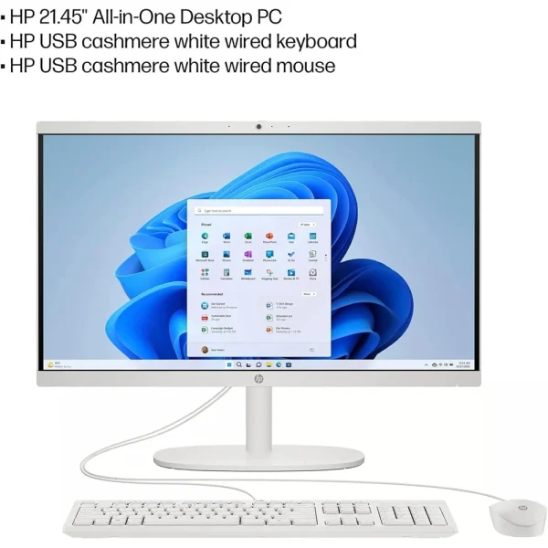 HP 21.5-inch All-in-One Desktop Computer, Anti-Glare 1080P FHD Display, Intel Celeron J4025 Processor, Up to 32GB RAM, 2TB SSD - Image 2