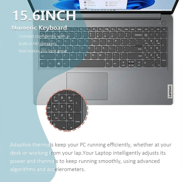 Lenovo Ideapad 1i 15.6" Business Laptop, Intel Celeron N4500, Up to 20GB RAM, 128GB eMMC+1TB PCIe SSD, WiFi 6, 1-Year Office 365 - Image 3