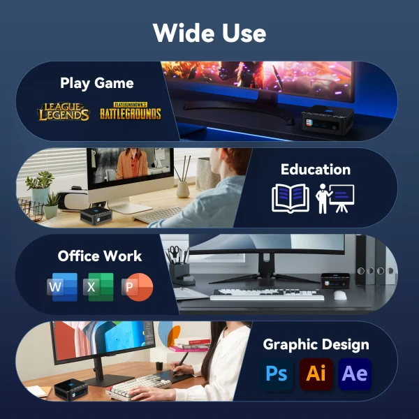 MOREFINE M9PRO Mini PC 12900HK Intel Core I9 Gaming Mini Pc 12450H RAM 16G 512GB NVME Desktop Portable Mini PC Windows 11 Pro - Image 15