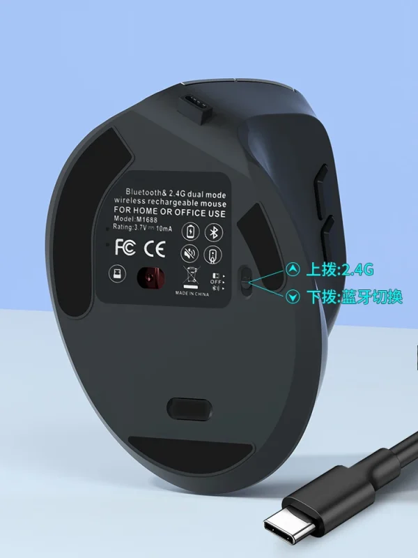 Vertical Mouse Wireless Bluetooth5.0 2.4G Ergonomic Mice 1600DPI 6D Mute Buttons for MacBook Tablet Laptop Computer Accessories - Image 14