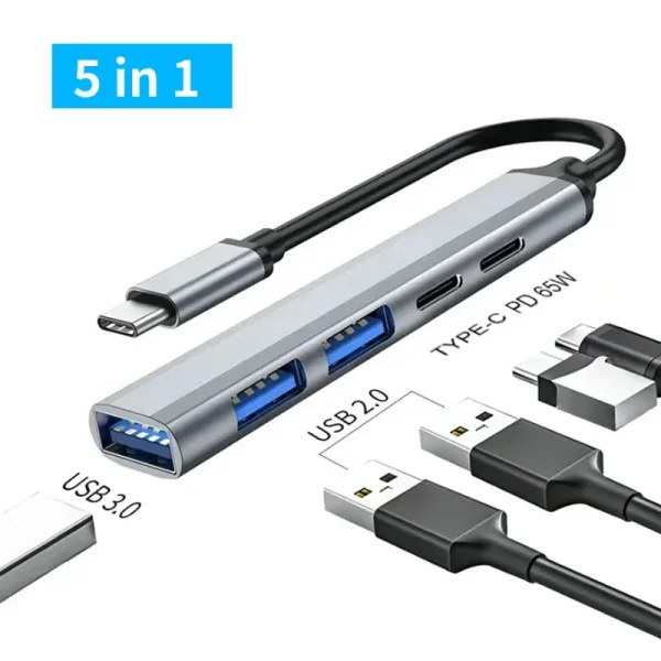 USB C Hub Type C 3.0 Adapter to 4K HDMI SD TF Card PD Fast Charge Splitter Docking Station Hub for Phone MacBook Computer - Image 8