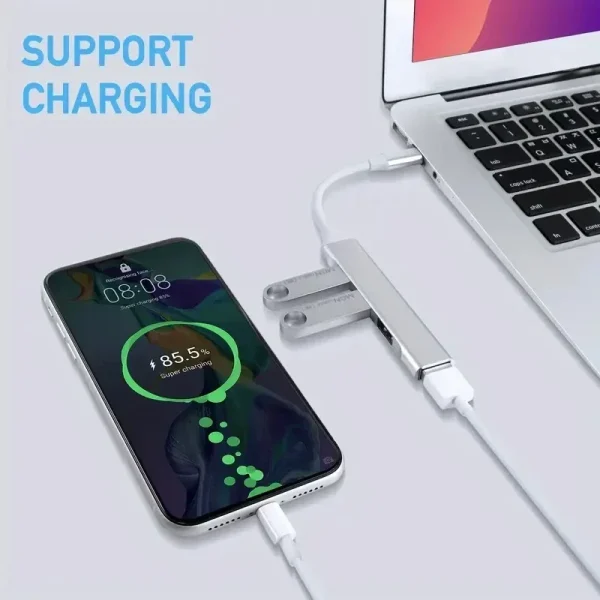 4-Port USB 3.0 2.0 Hub USB Hub Computer Accessory Hub Multi-Port Laptop Mouse Keyboard USB Flash Drive C-Splitter - Image 3