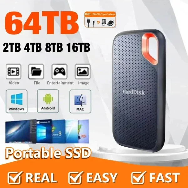 Large capacity storage hard drive 1TB original external hard drive 2TB type-c storage hard drive, suitable for laptops/PCs/Macs - Image 18