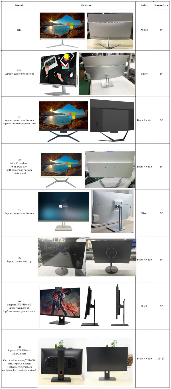 23.8 Inch All In One Desktop PC Core I3 I5 I7 Gaming Computer With 16GB Video Memory 512GB SSD Storage Interface New - Image 19