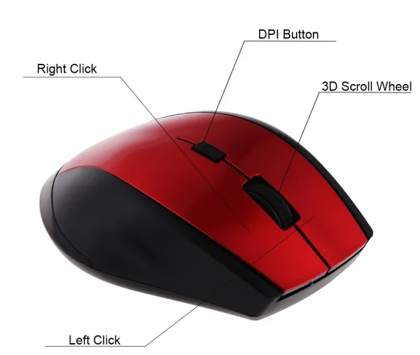 2.4Ghz Wireless Mouse Gamer for Computer PC Gaming Mouse With USB Receiver Laptop Accessories for Windows Win 7/2000/XP/Vista/98 - Image 6