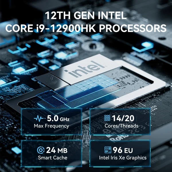 MOREFINE M9PRO Mini PC 12900HK Intel Core I9 Gaming Mini Pc 12450H RAM 16G 512GB NVME Desktop Portable Mini PC Windows 11 Pro - Image 2