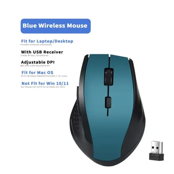 2.4Ghz Wireless Mouse Gamer for Computer PC Gaming Mouse With USB Receiver Laptop Accessories for Windows Win 7/2000/XP/Vista/98 - Image 7
