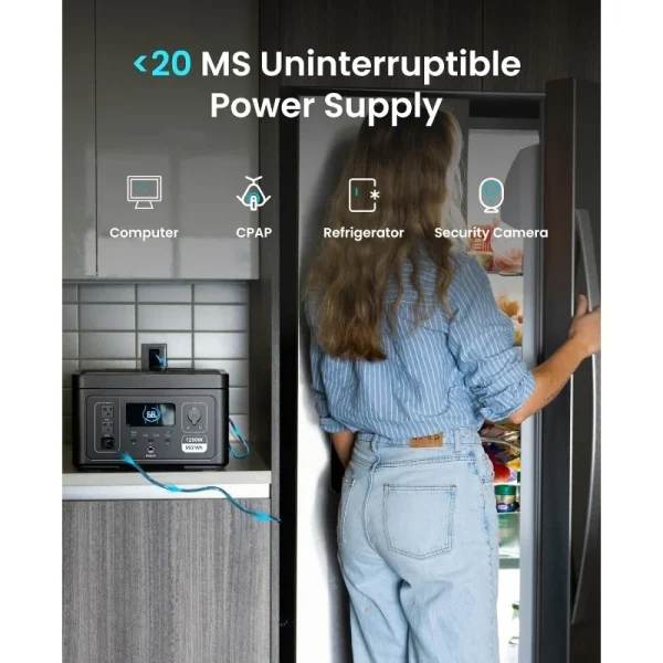 Exodus 1200 Portable Power Station 1200W (Surge 3600W), LiFePO4 Solar Generator with Smart App Control, UPS, 140W USB-C, f - Image 5