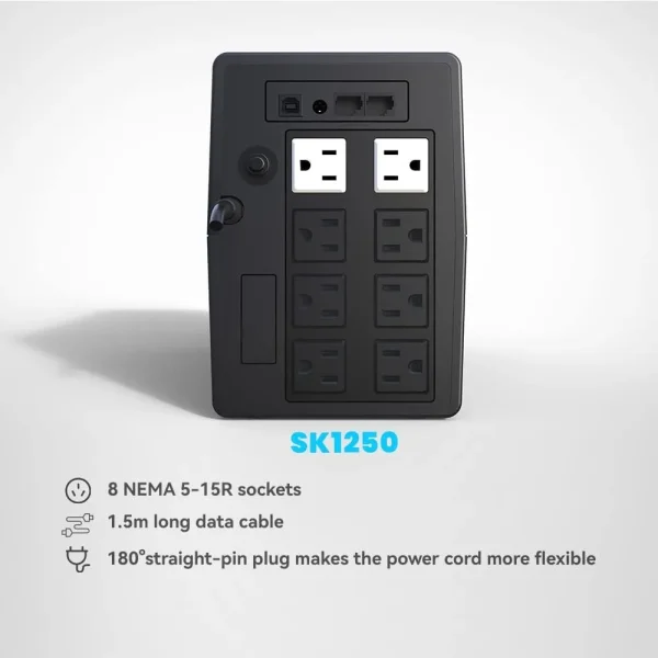 Ups Battery Backup and Surge Protector 1250VA/720W,Computer Uninterruptible Power Supply Units - Image 6