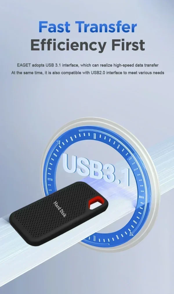 Large capacity storage hard drive 1TB original external hard drive 2TB type-c storage hard drive, suitable for laptops/PCs/Macs - Image 2