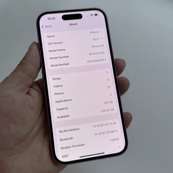 Original iPhone 16 Physical SIM 6.1 inch A18 Mobile Phone 5G Unlocked Dual SIM Face ID 128/256/512GB ROM 8GB Smart Phone - Image 3