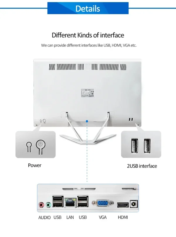 23.8 Inch All In One Desktop PC Core I3 I5 I7 Gaming Computer With 16GB Video Memory 512GB SSD Storage Interface New - Image 16