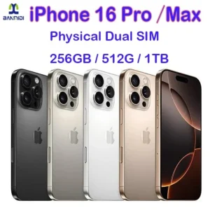100% Original iPhone 16 Pro MAX Smartphone 6.3" Dual SIM Unlocked 5G Cell Phone Retina XDR OLED Face ID 16P 128GB/256/512GB/1T