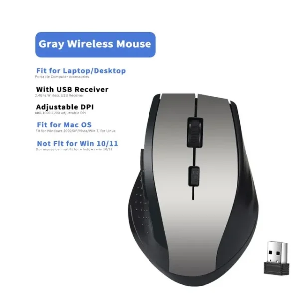 2.4Ghz Wireless Mouse Gamer for Computer PC Gaming Mouse With USB Receiver Laptop Accessories for Windows Win 7/2000/XP/Vista/98 - Image 10