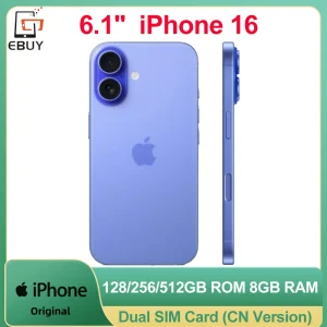 Original iPhone 16 Physical SIM 6.1 inch A18 Mobile Phone 5G Unlocked Dual SIM Face ID 128/256/512GB ROM 8GB Smart Phone
