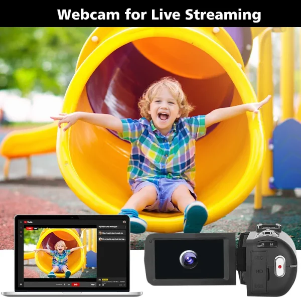 8K Video Camera 64MP Digital Video Camera 18X igital Zoom Camera Recorder 3 Inch LCD Touch Screen Portable Recording Camcorder - Image 4