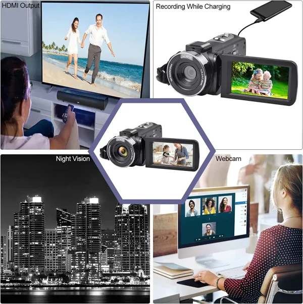 8K Video Camera 64MP Digital Video Camera 18X igital Zoom Camera Recorder 3 Inch LCD Touch Screen Portable Recording Camcorder - Image 6