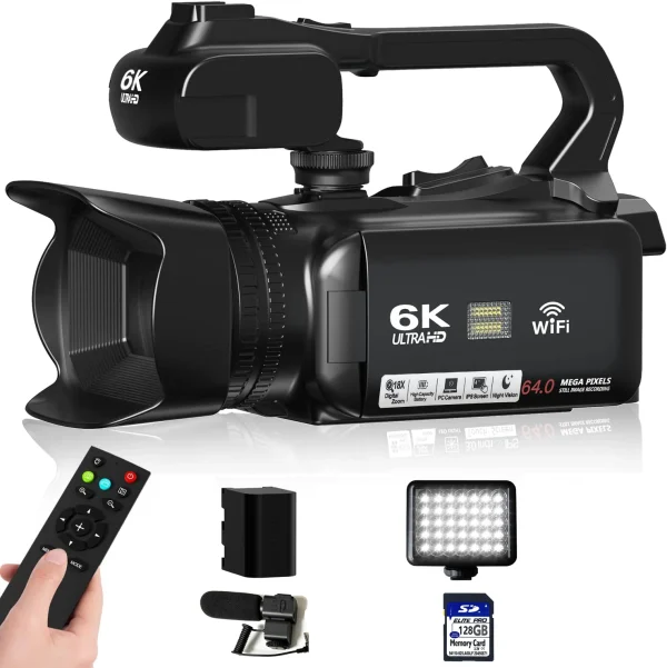 Cheap High Quality 6K Camcorder 64MP 18X Digital Zoom Video Camera IR Night Vision Anti-Shake for Photography