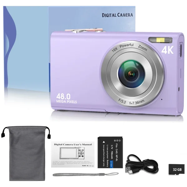 4K Digital Camera Autofocus Vlogging Camera HD 48MP with 2.8" Large Screen Camcorder Camera for Photography for Kid Adult - Image 9