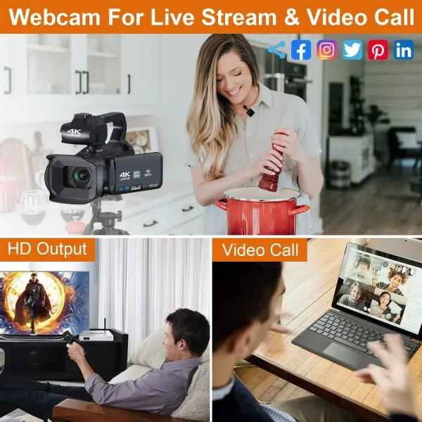 Cheap High Quality 6K Camcorder 64MP 18X Digital Zoom Video Camera IR Night Vision Anti-Shake for Photography - Image 12