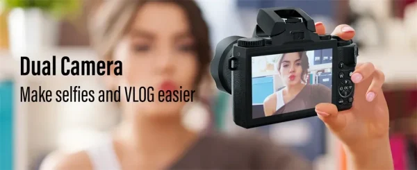 Auto Focus 64MP Digital Camera SLR DSLR For Photography 4K 60FPS Vlog Camcorder Dual Lens 16X Zoom Touch Youtube Tiktok Webcam - Image 9