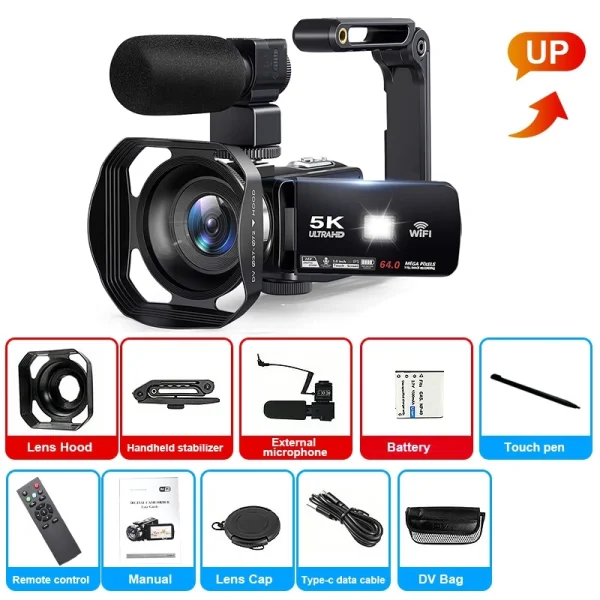5K Ultra HD Digital Camera 60FPS 18X Zoom 3 Inch LCD Touch Screen Video Camera WIFI Professional Video Camera Portable Camera - Image 9