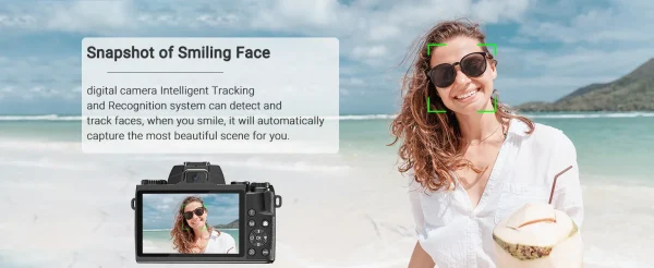 4K 64MP Digital Camera for Photography WiFi Vlogging with Flash Lens Hood Front and Rear 4 Inch Touch Screen Camera - Image 16