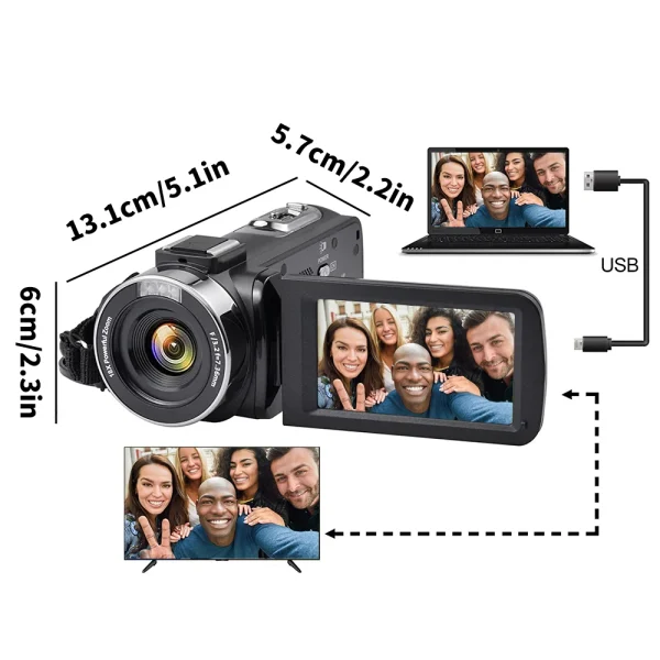 5K Ultra HD Digital Camera 60FPS 18X Zoom 3 Inch LCD Touch Screen Video Camera WIFI Professional Video Camera Portable Camera - Image 11