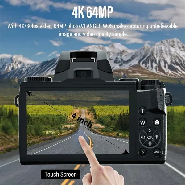 Auto Focus 64MP Digital Camera SLR DSLR For Photography 4K 60FPS Vlog Camcorder Dual Lens 16X Zoom Touch Youtube Tiktok Webcam - Image 11