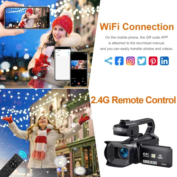 Cheap High Quality 6K Camcorder 64MP 18X Digital Zoom Video Camera IR Night Vision Anti-Shake for Photography - Image 13