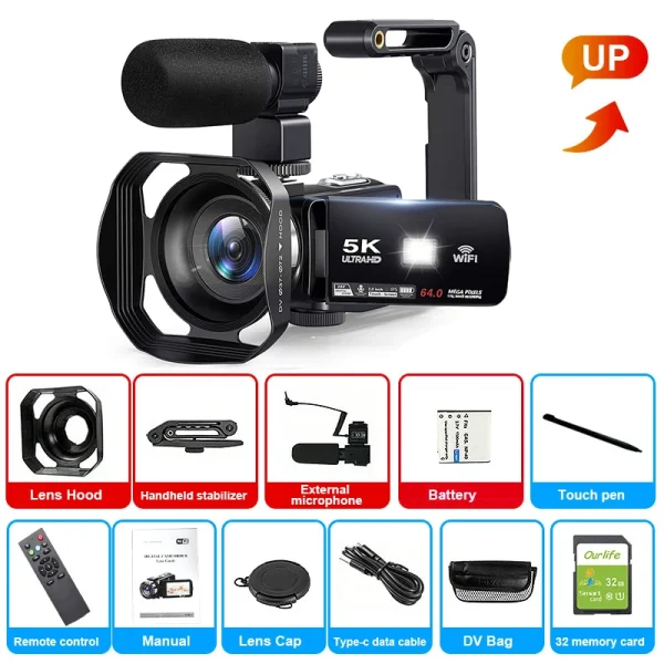 5K Ultra HD Digital Camera 60FPS 18X Zoom 3 Inch LCD Touch Screen Video Camera WIFI Professional Video Camera Portable Camera - Image 7