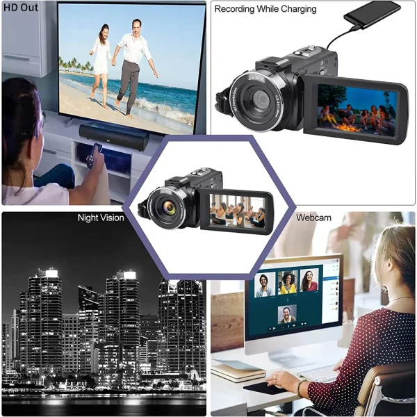 5K Ultra HD Digital Camera 60FPS 18X Zoom 3 Inch LCD Touch Screen Video Camera WIFI Professional Video Camera Portable Camera - Image 6