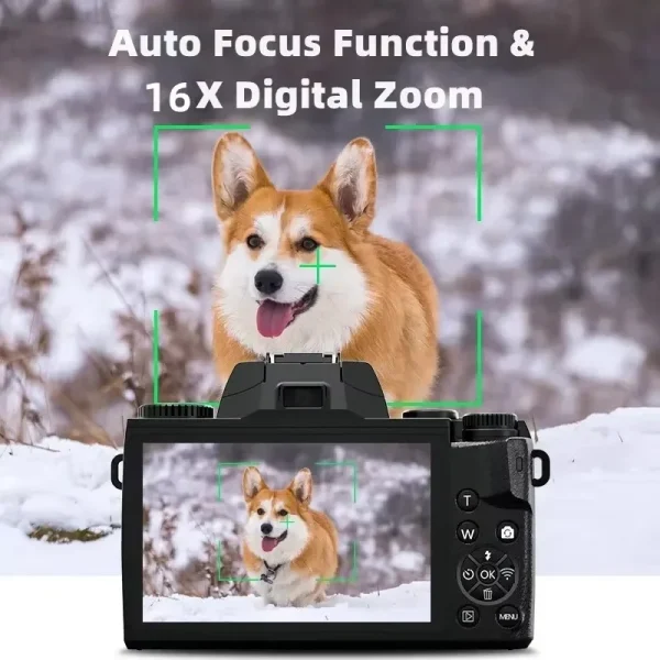 Auto Focus 64MP Digital Camera SLR DSLR For Photography 4K 60FPS Vlog Camcorder Dual Lens 16X Zoom Touch Youtube Tiktok Webcam - Image 4